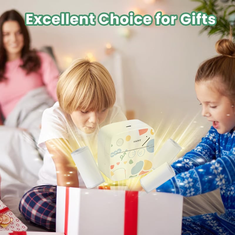 Top Christmas Gift 2025 ๐
XenGro Mini Portable Sticker Printer, Mini Thermal Printer with 3 Rolls Paper, Bluetooth Inkless Printpods, Pocket Label Maker Suitable for Creative Kids