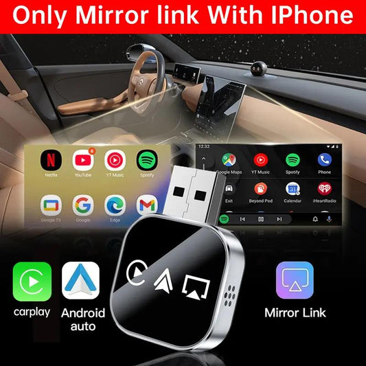 2026 Upgrade 3 in 1 Screen Mirror Phone, wired to wireless Carplay adapter