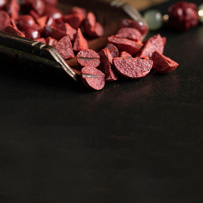 Natural Cinnabar Chinese Zodiac Hetian Jade Fu Character Luck Rope Bracelet